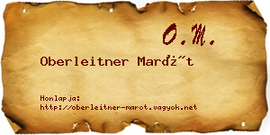 Oberleitner Marót névjegykártya